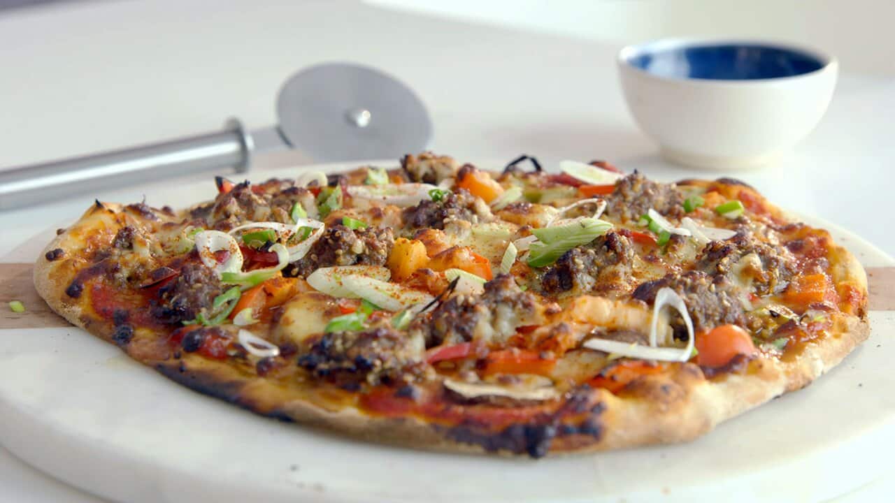 Bulgogi beef pizza