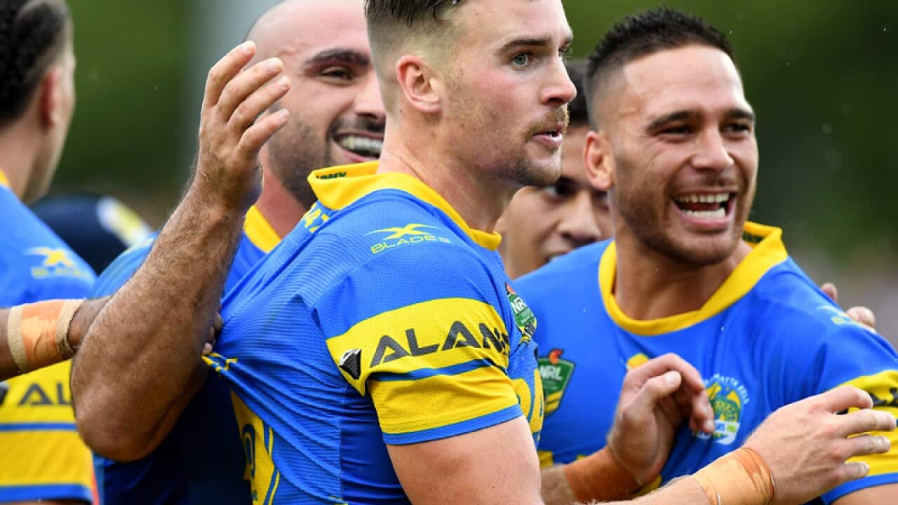 Clinton Gutherson of the Eels (centre)