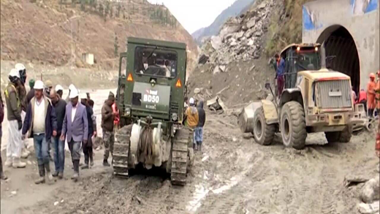 ITBP, NDRF, SDRF personnel during the search and rescue operation
