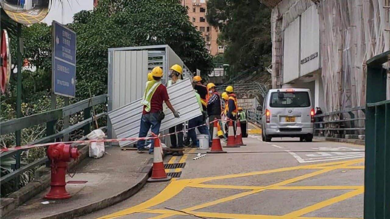 HKU says the removal of the slogan was part of routine maintenance work.