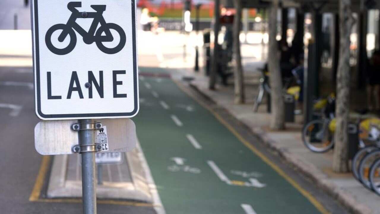 A bike lane in Brisbane