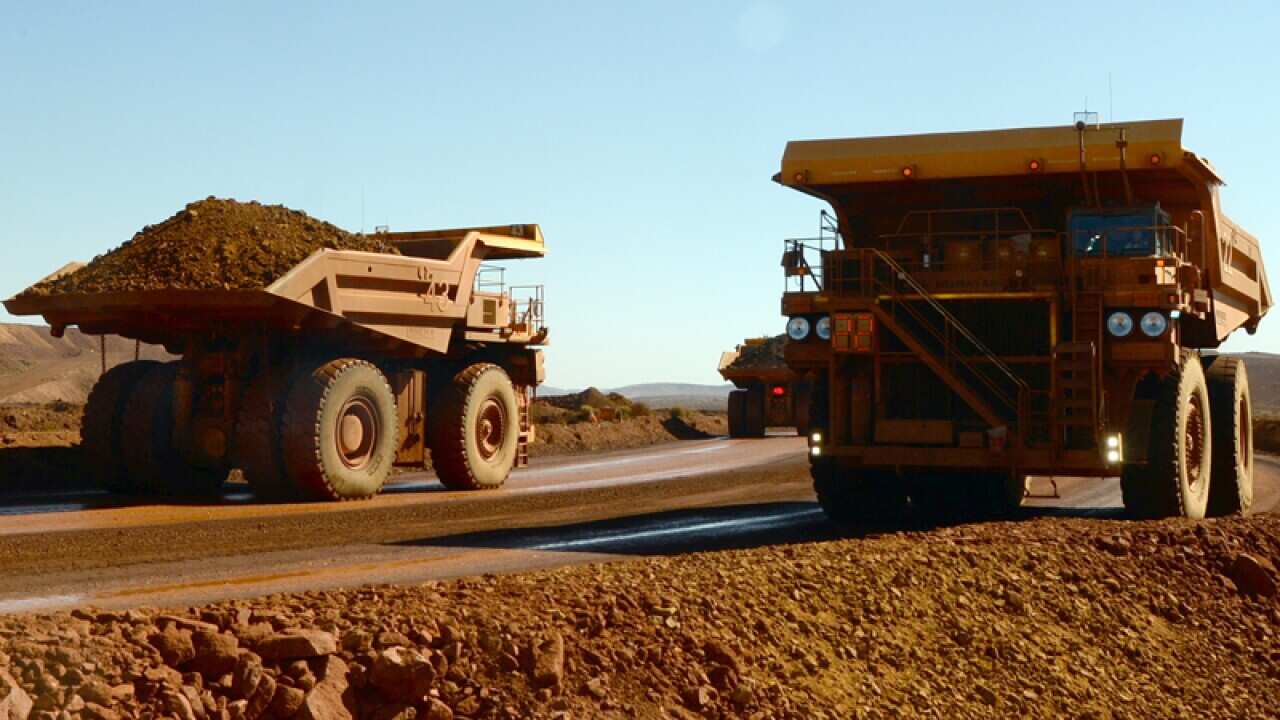 Haulage trucks at the Rio Tinto West Angelas mine