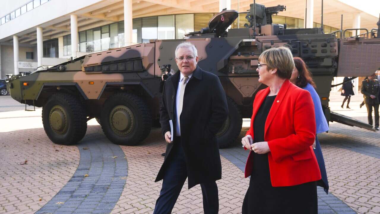 Australian Prime Minister Scott Morrison and Australian Defence Minister Linda Reynolds