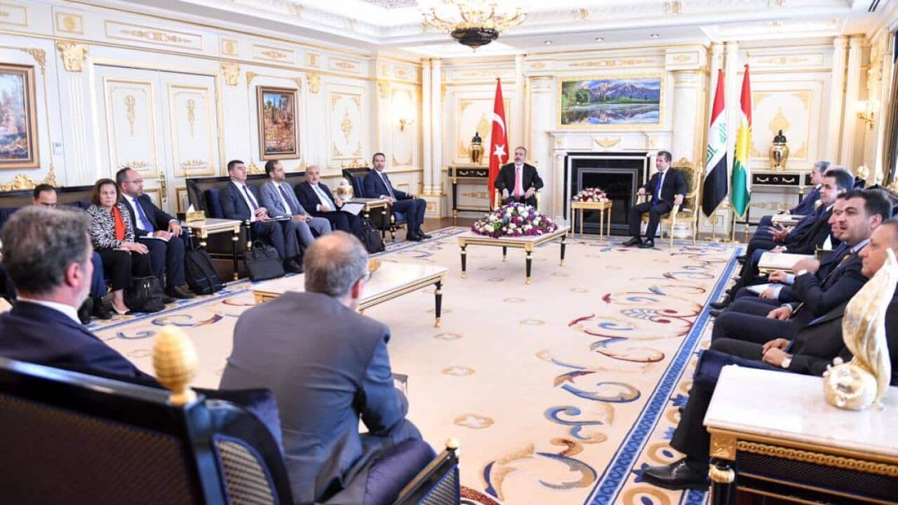 Prime Minister of the Kurdistan Region Masrour Barzani meeting with Turkish Foreign Minister Hakan Fidan.jpg
