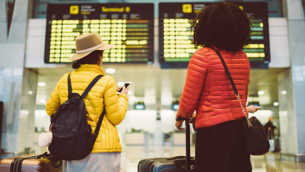 Students at airport