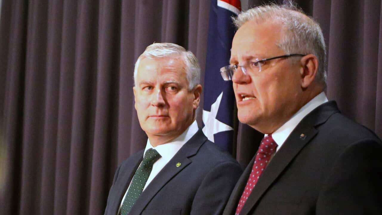 Australian Prime Minister Scott Morrison, right, and Deputy Prime Minister Michael McCormack, left.