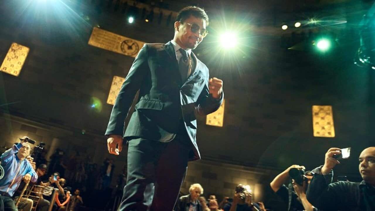 Manny Pacquiao at news conference on May 21, 2019, in New York.