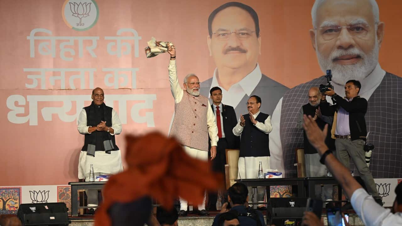 India: Prime Minister Narendra Modi Celebrates Victory In Bihar Assembly Elections 2025 At BJP HQ