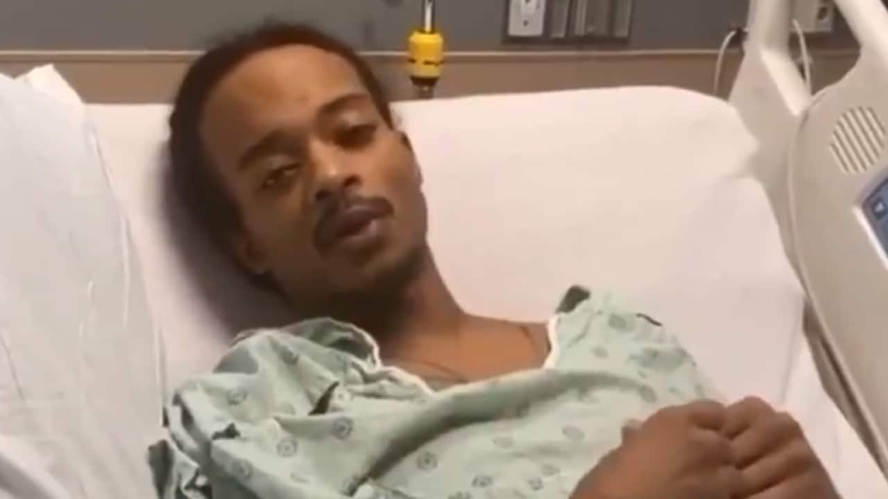 A screenshot of Jacob Blake's video message from his hospital bed.