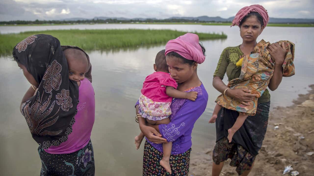 Rohingya Muslim women are camping with no or little food and no sanitation, spending days and nights in open fields with just plastic sheets as shelters