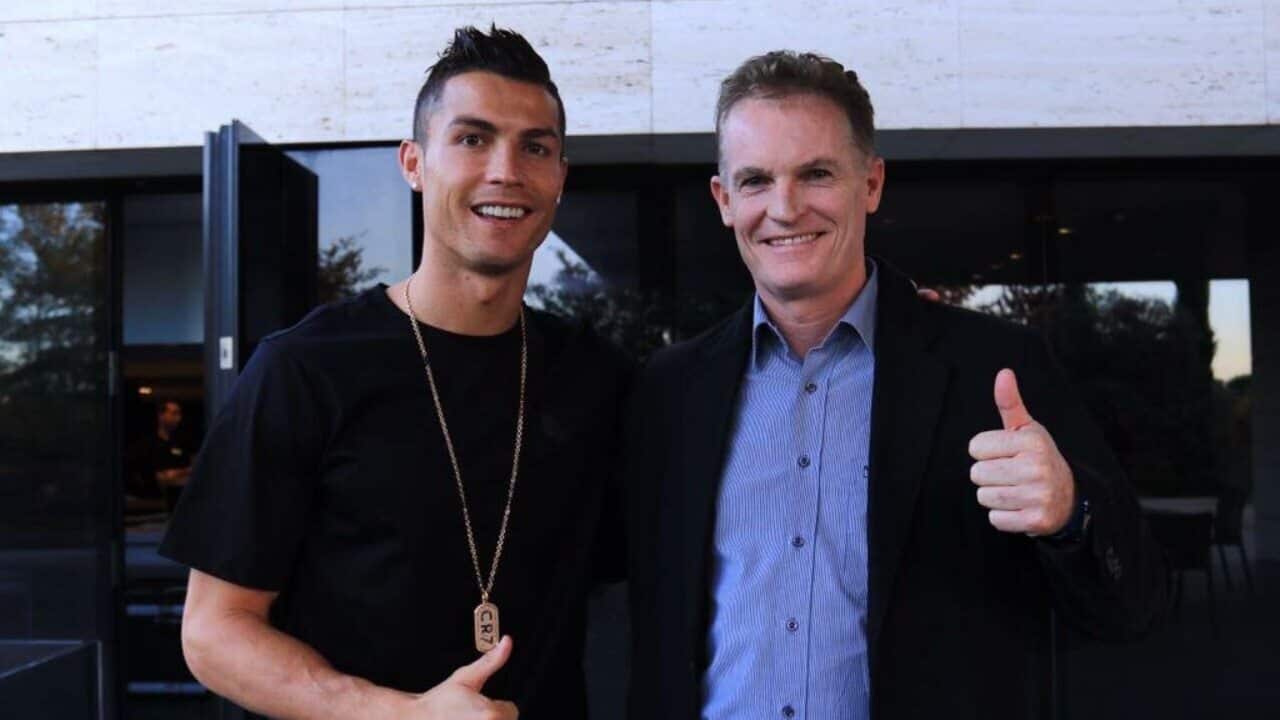 Cristiano Ronaldo alongside Alistair Edwards