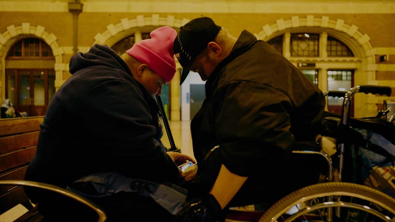 Dean and Chloe are homeless and sleep rough at Central Station, Sydney.
