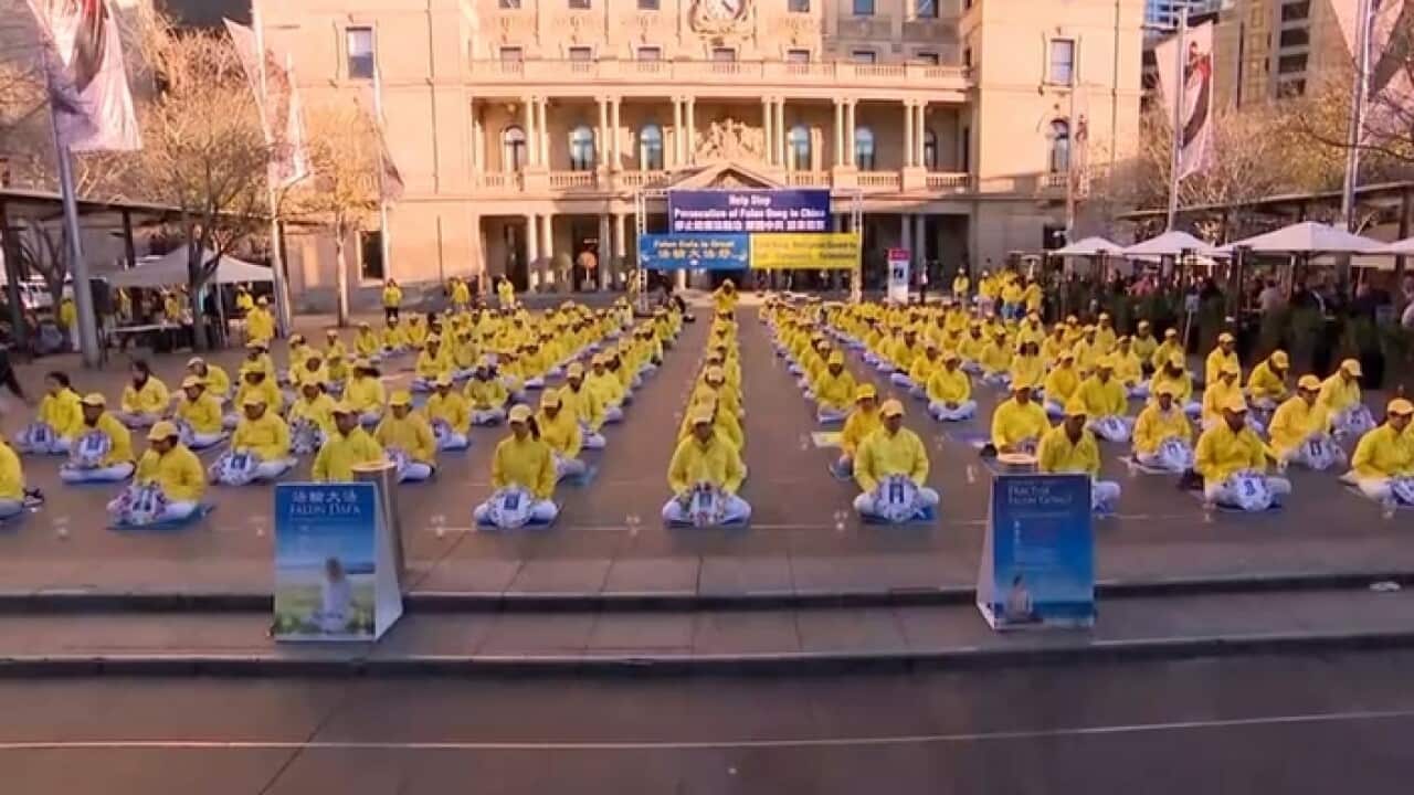 Falun Gong protestors in Sydney
