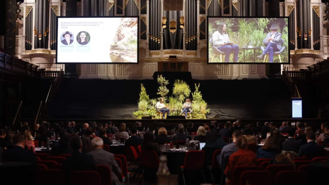 Tyrone Glenbar and Deen Sanders at the ASFI Summit 2025, held in Sydney Town Hall. 
Image credit: Cassie Bedford..png