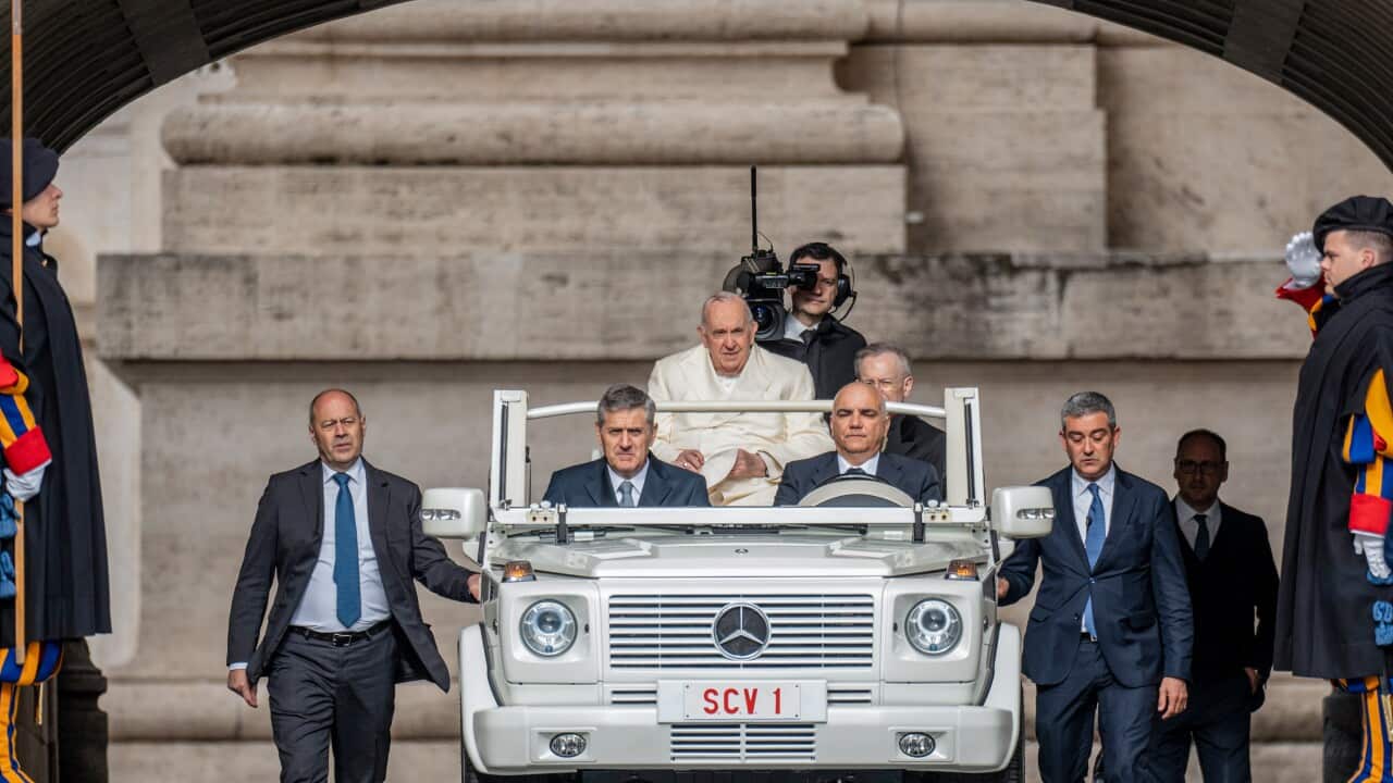 Pope Francis arrives at St. Peter's Square