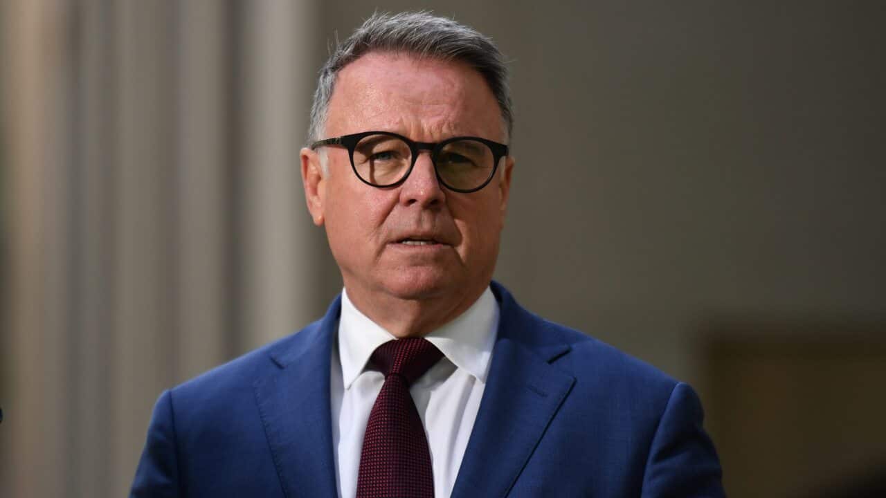 Labor MP Joel Fitzgibbon at a press conference at Parliament House in Canberra.