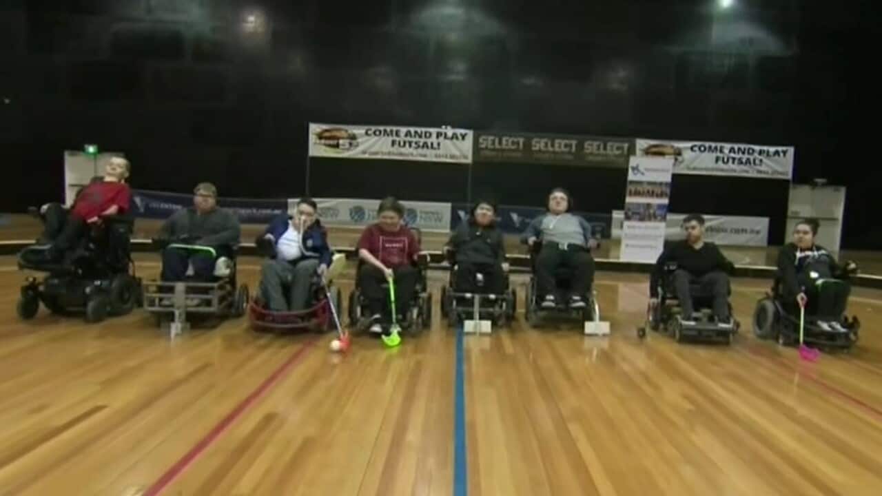 Australia's powerchair hockey team (SBS)