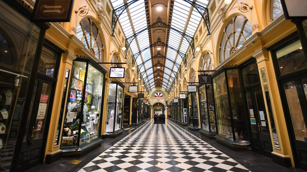 The empty Royale Arcade, Melbourne