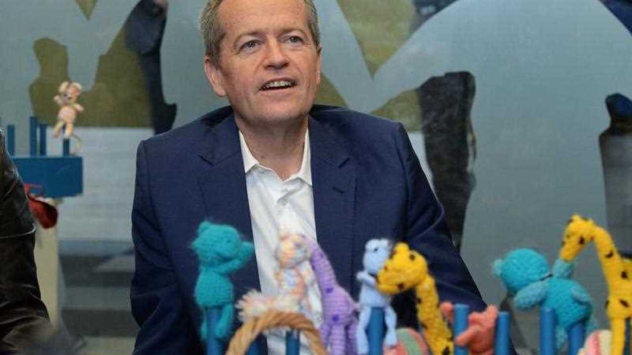 Leader of the Opposition Bill Shorten visits a childcare centre in Glen Waverley