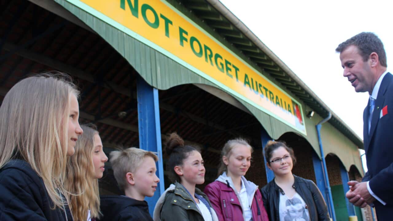 the Victoria School in the village of Villers-Bretonneux