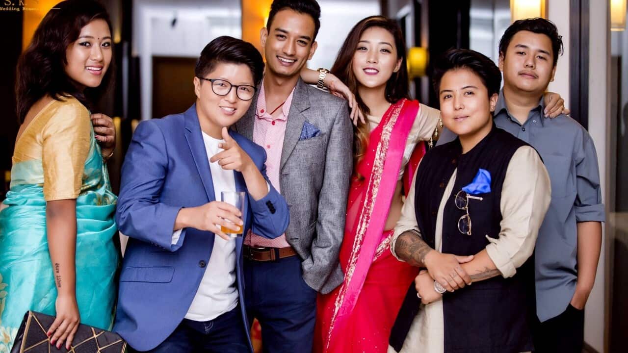 Nattu Shah with her friends.