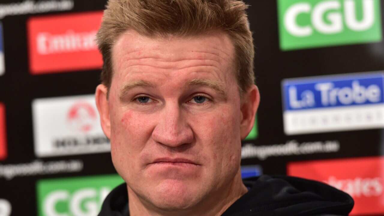 Collingwood AFL coach Nathan Buckley.