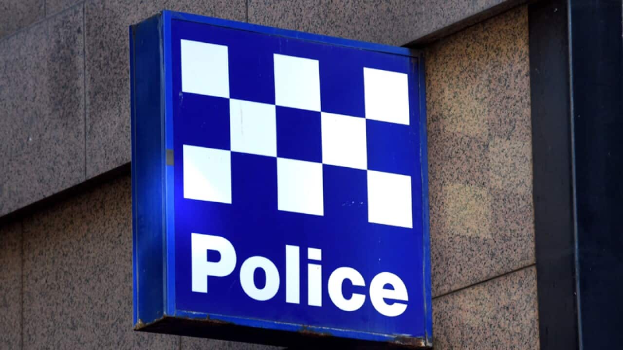 A police station sign in Melbourne