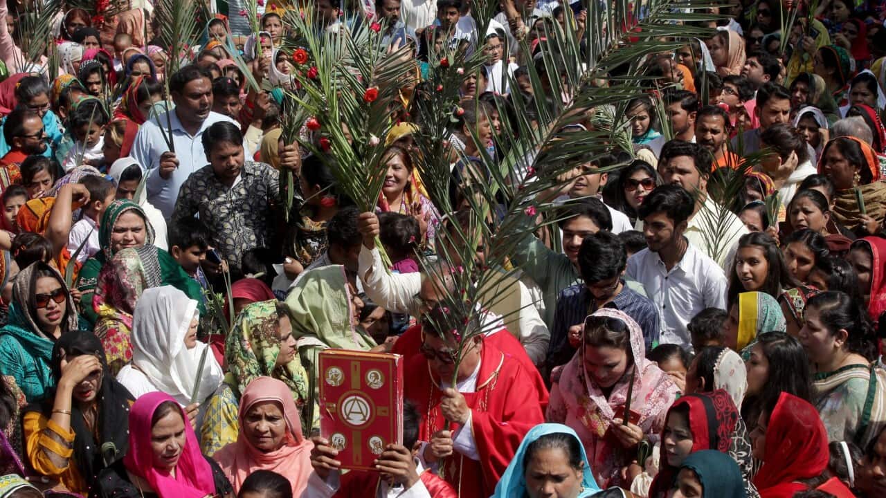 Pakistani Christians at a Palm Sunday Mass in Lahore last week.