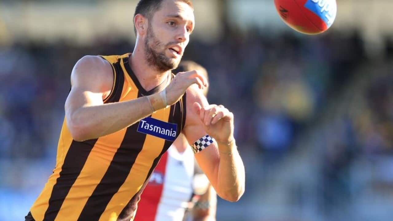 Jack Gunston of the hawks during the Round 6 AFL match.
