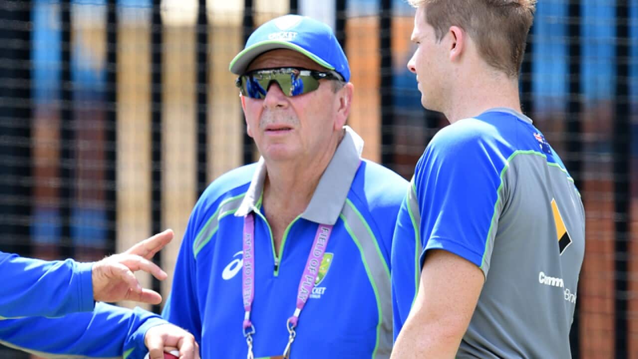 (L-R) Darren Lehmann, Rod Marsh and Steve Smith