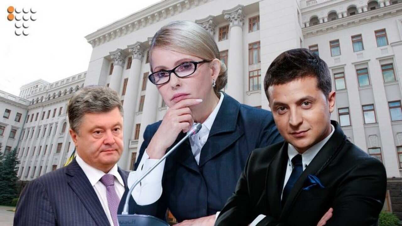 Mr Poroshenko, Ms Tymoshenko and Mr Zelenskiy.
