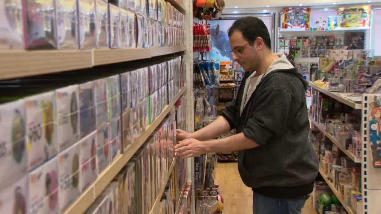 Mark Kepreotis at his Sydney anime store