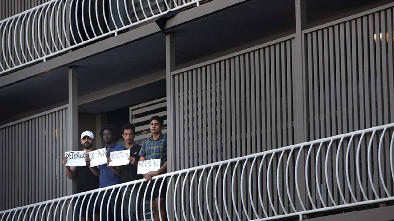 Detainees at Kangaroo Point APOD protest over conditions in detention.  