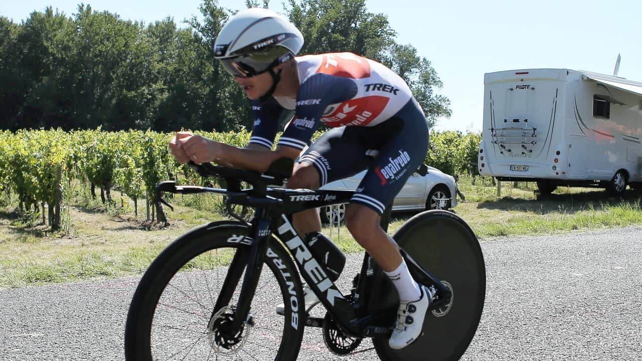 Kenny Elissonde of Trek - Segafredo during the Tour de France 2021, Cycling race stage 20, time trial, Libourne - Saint Emilion (30,8 Km) on July17, 2021 in Lussac, France - Photo Laurent Lairys / DPPI/Sipa USA