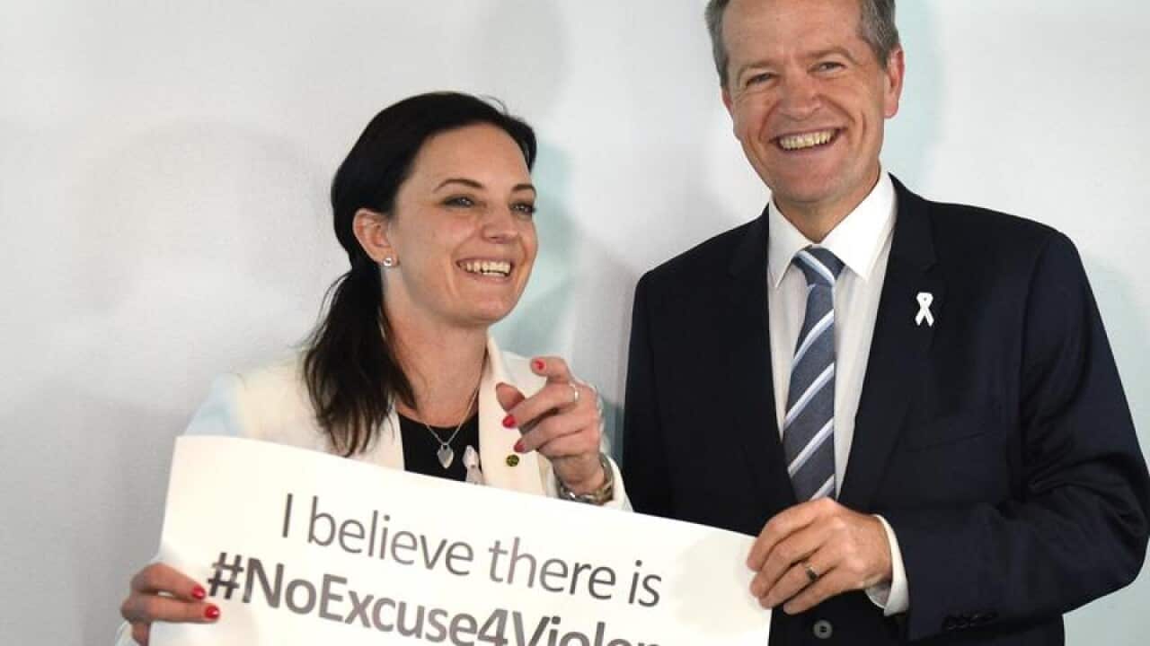 Lindsay MP Emma Husar and Opposition leader Bill Shorten.