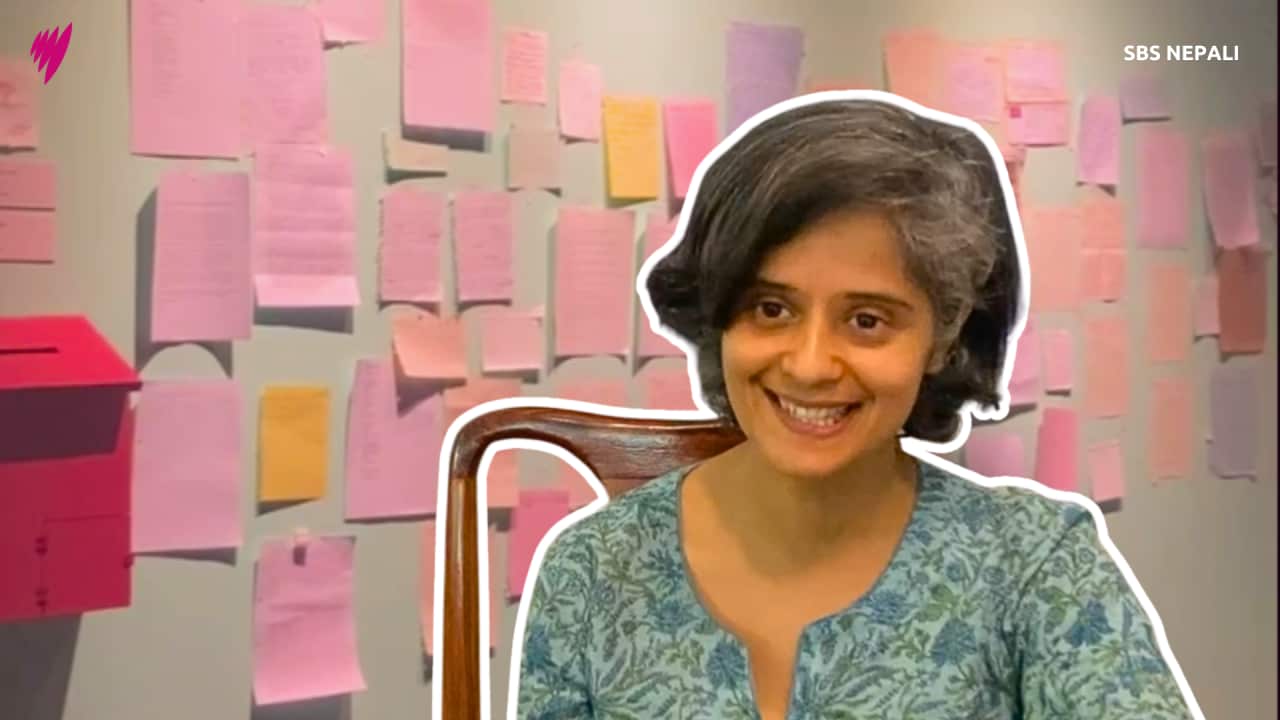 Bunu Dhungana is the curator of the “some things in the belly” exhibition.