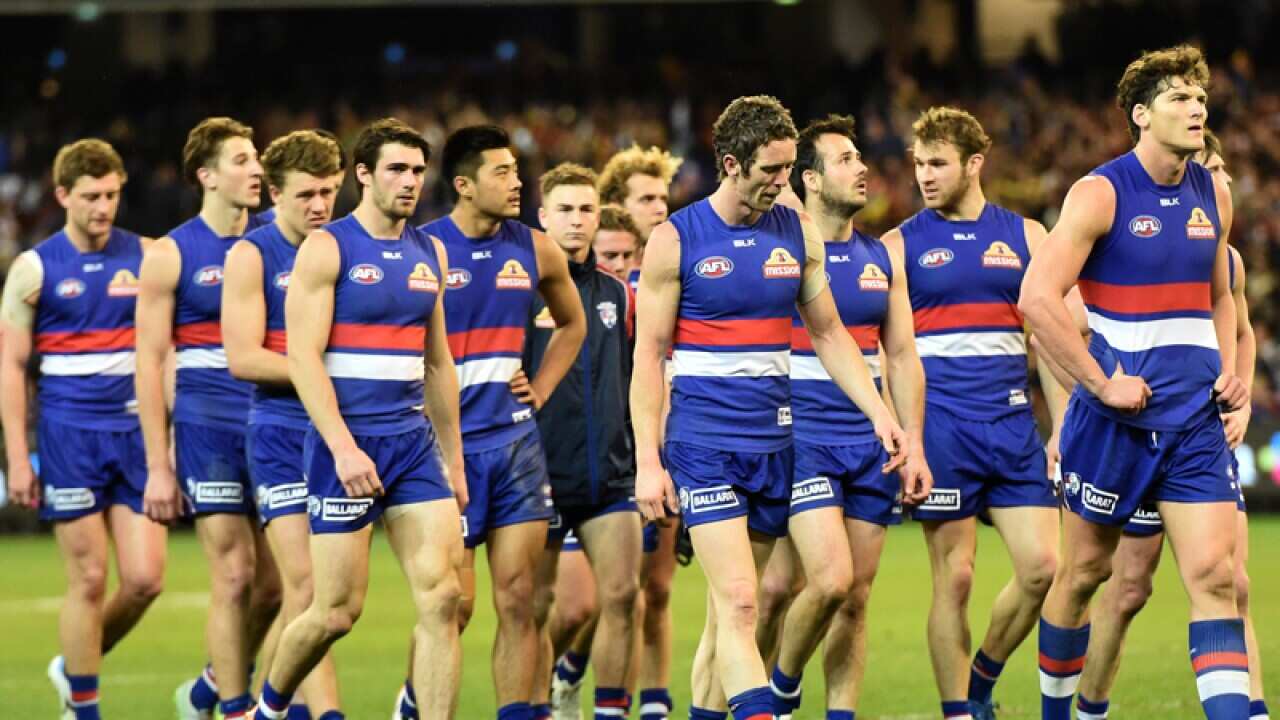 Western Bulldogs players after the 2015 elimination final