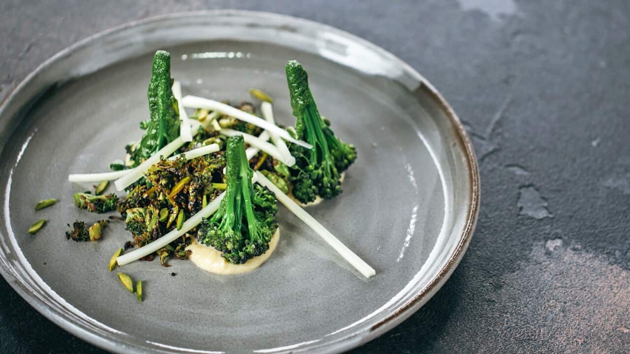 Broccoli and pistachio salad SBS The Cook Up with Adam Liaw