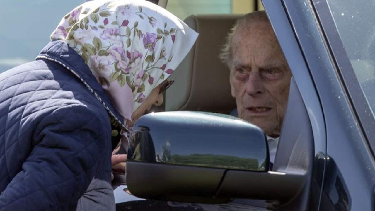 A file image of Prince Philip and the Queen