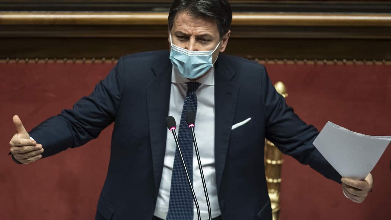 The Italian Premier Giuseppe Conte during the information at the Senate about the government crisis.Rome(Italy), January 19th 2021Photo Pool Roberto Monaldo//Insidefoto/Sipa USA)