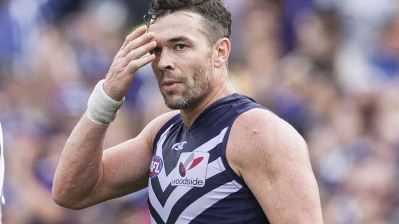 Ryan Crowley of the Fremantle Dockers.