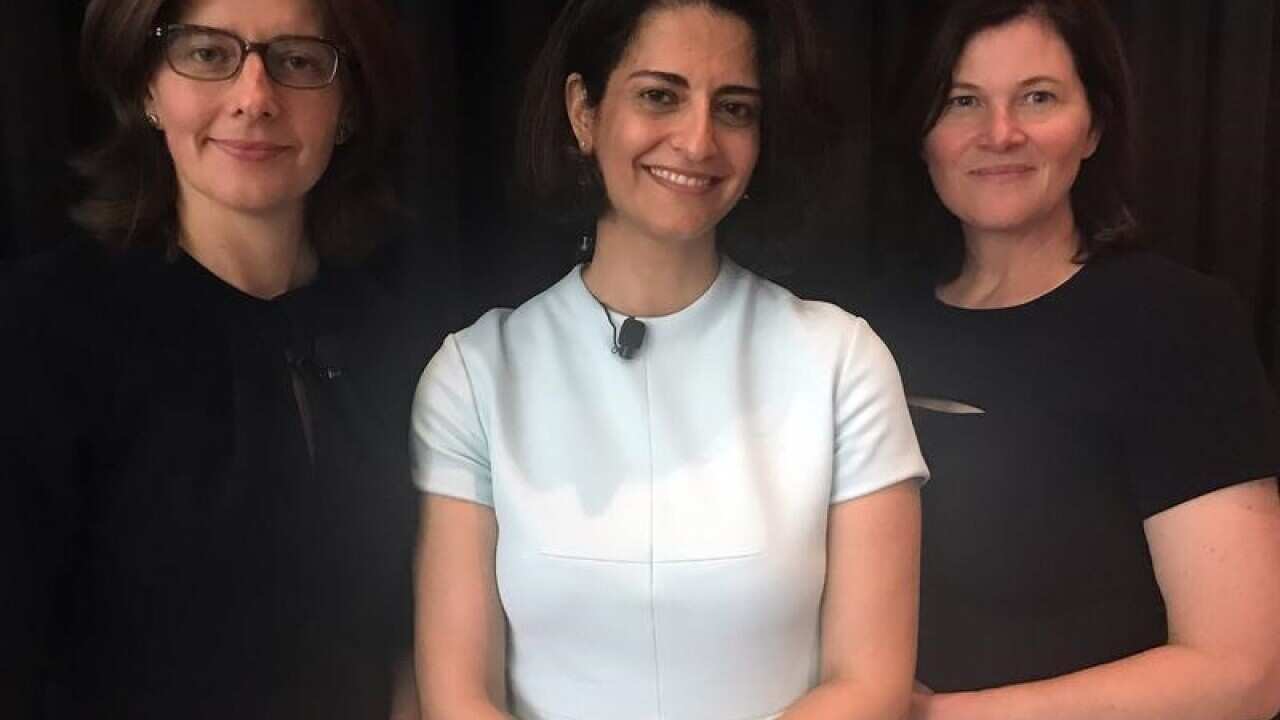 WomenVotes' Vanessa Whittaker, Sera Mirzabegian and Maria O'Brien.