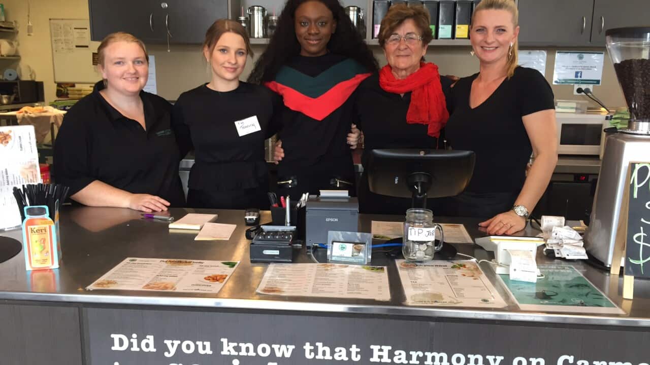 Pemba and her former colleagues at the Harmony on Carmody Cafe