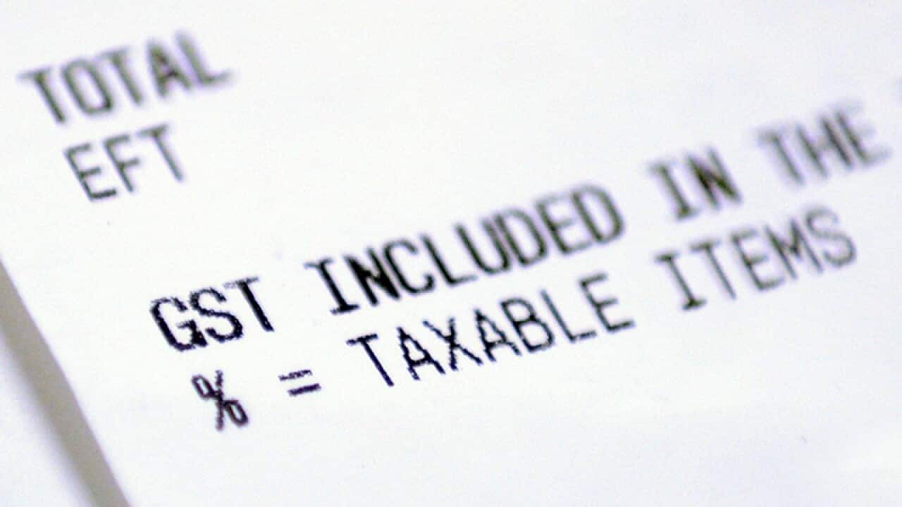 A GST component on a receipt
