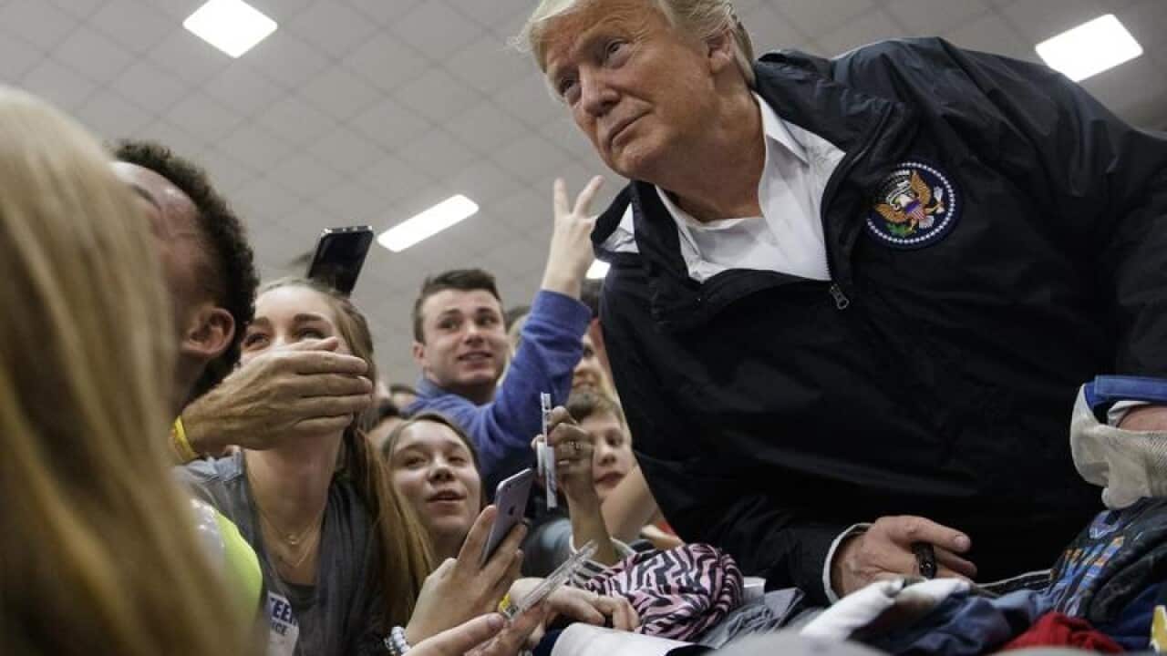 President Trump meets people in Smith Station, Alabamaa
