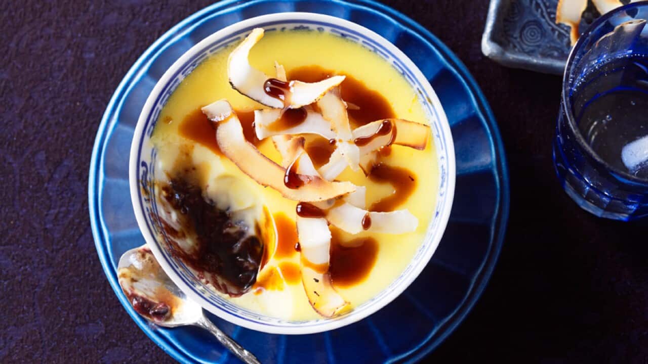 Black sticky rice creams SBS Food