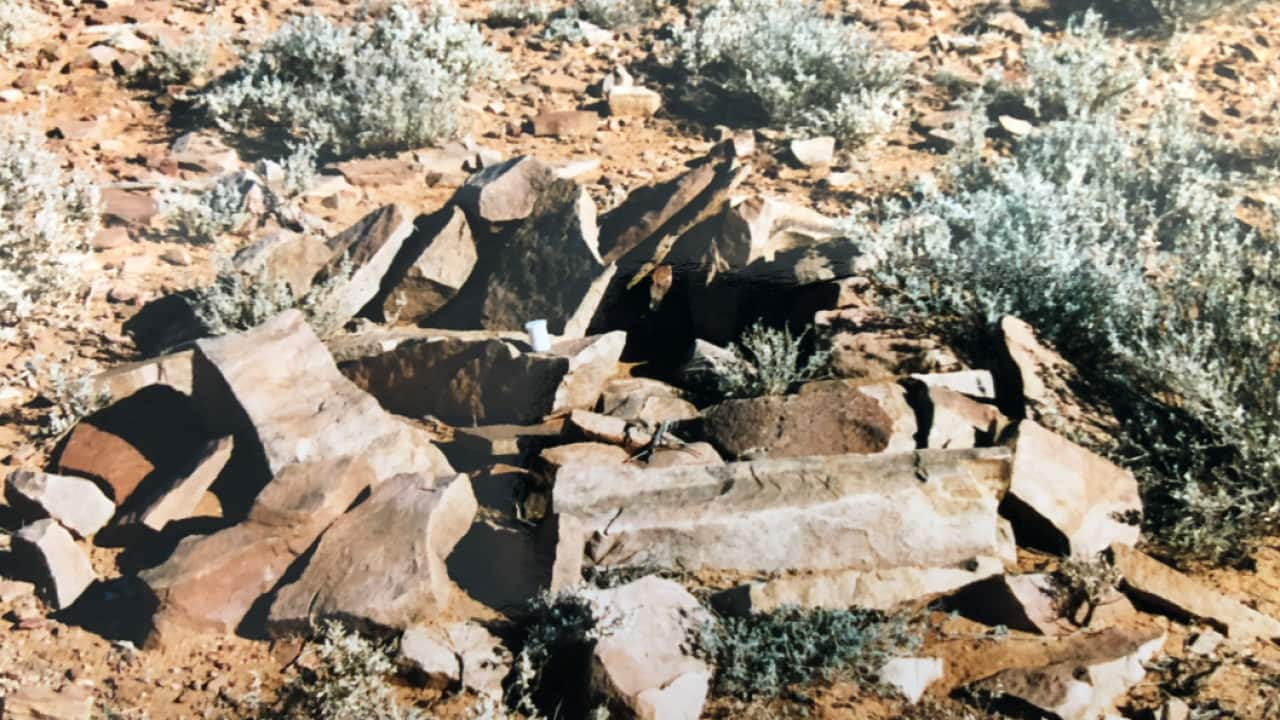 The remnants of stone structures used by Indigenous people, found in the Woomera Prohibited Area in South 
Australia.