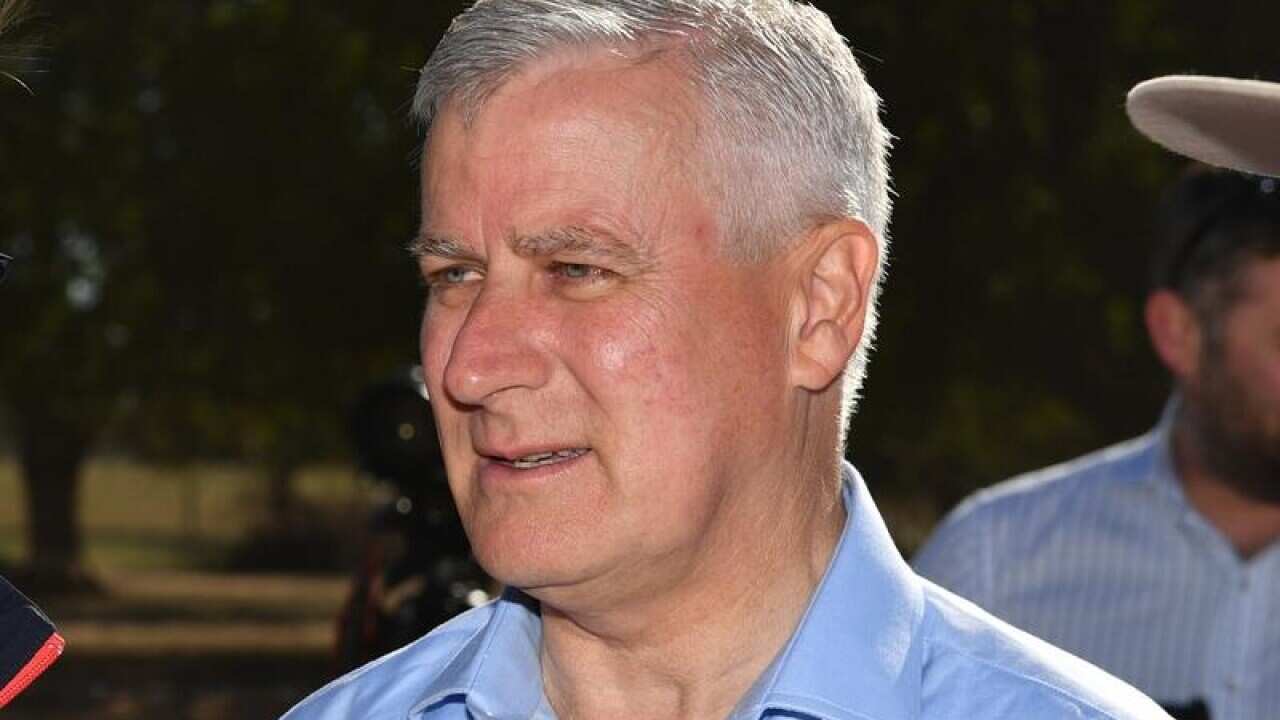 A file image of Michael McCormack on the campaign trail