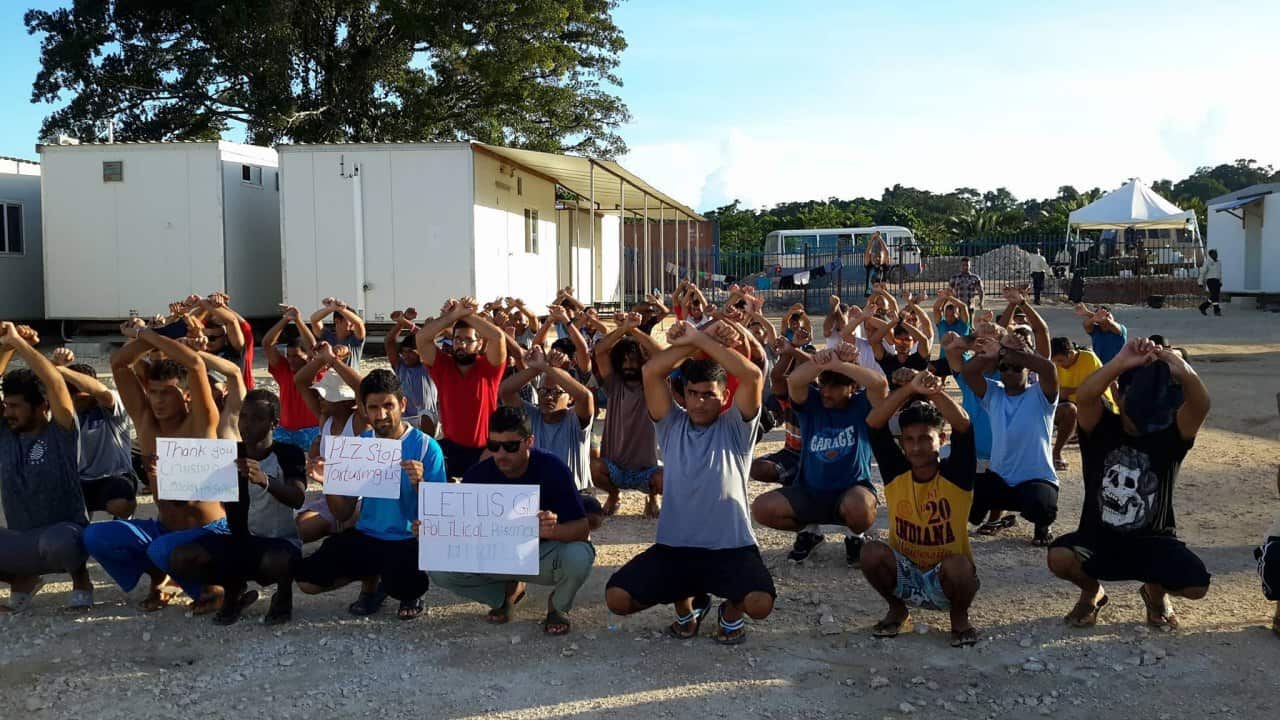 Refugees on Manus Island continue their protests at their new accomodation at the West Lorengau facility