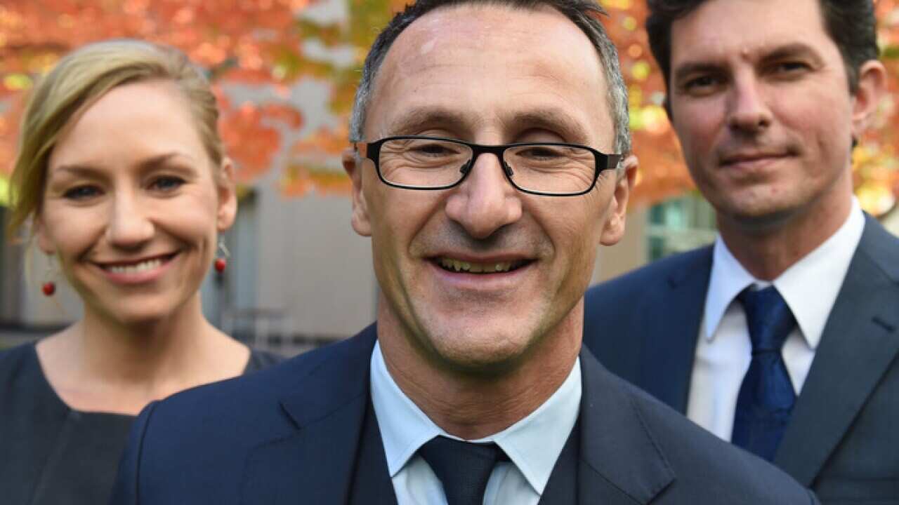 Richard Di Natale, Scott Ludlam and Larissa Waters  